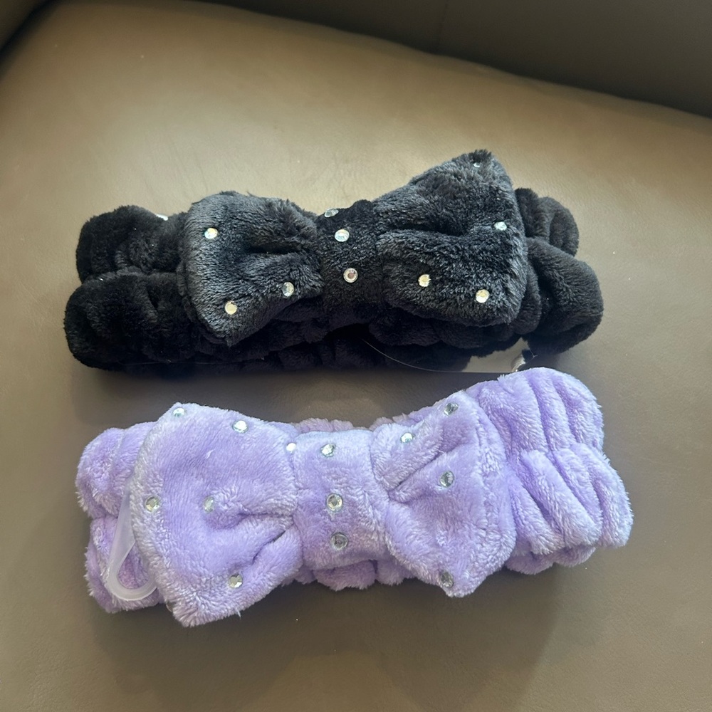 Make up bow Headwraps - Black and Lavender